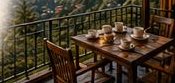 Tea and coffee on the balcony at Kanyal Heights